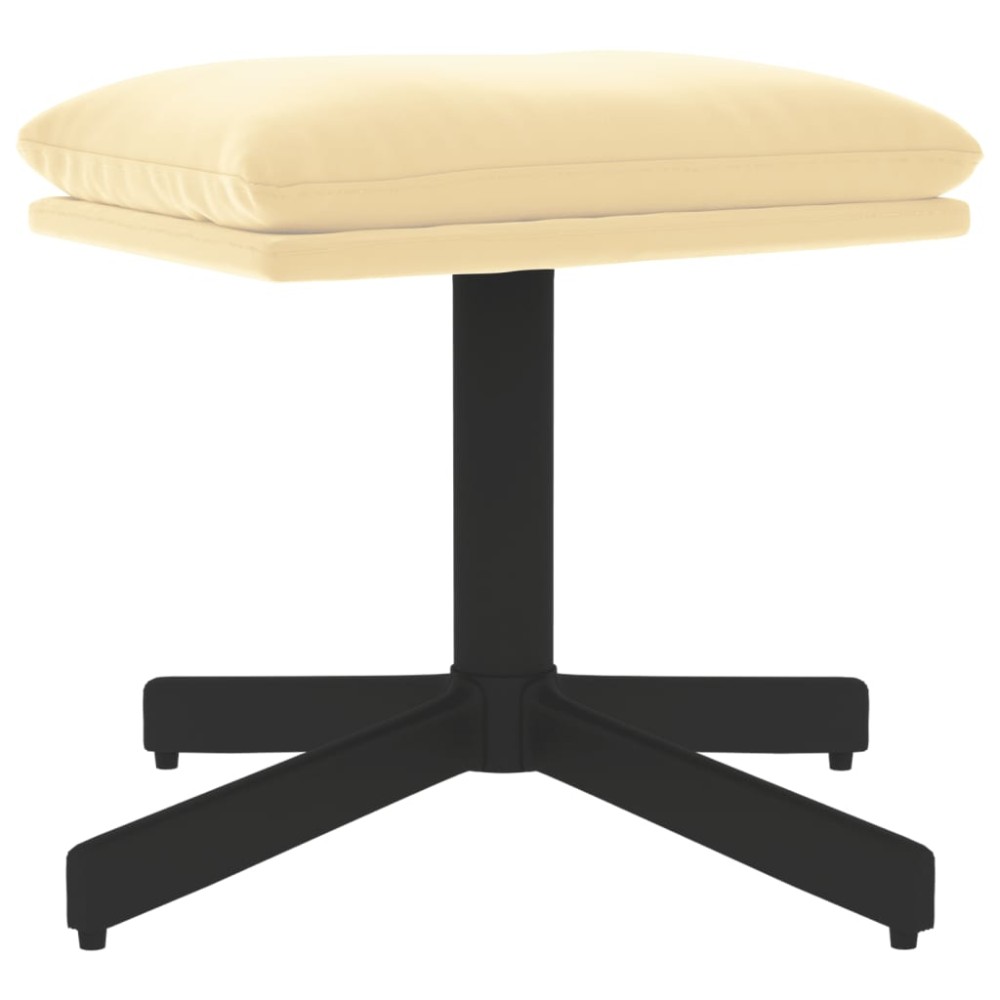 vidaXL Taburet, crem alb, 60x60x36 cm, catifea