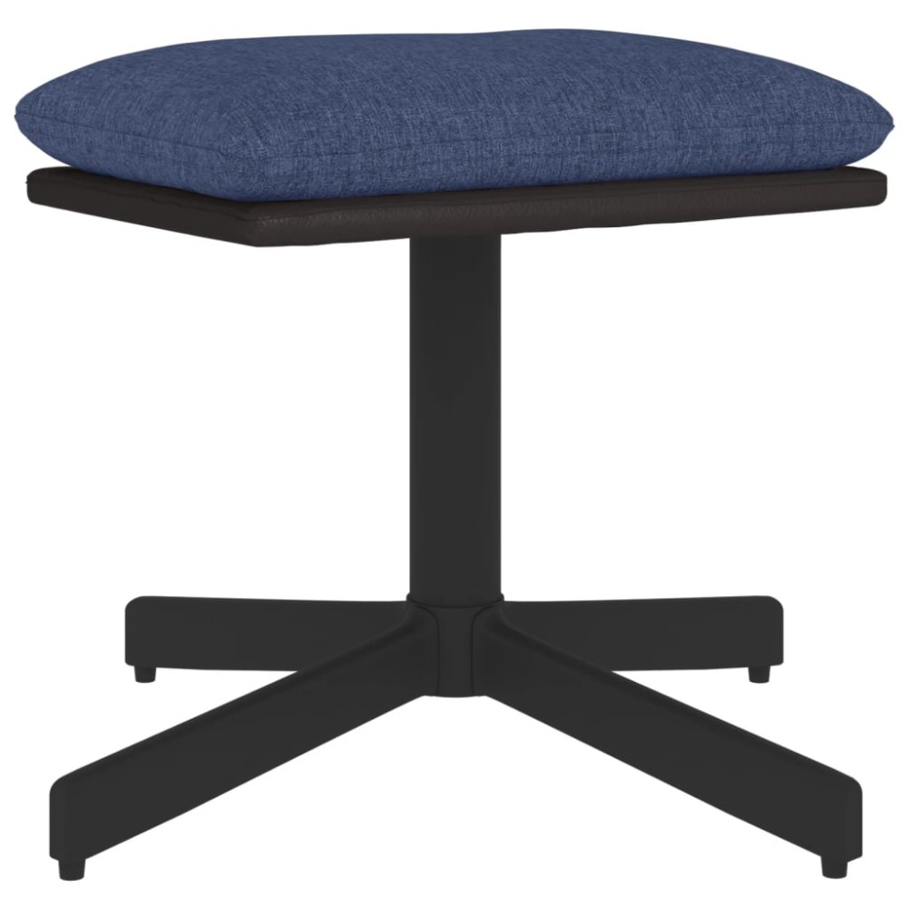 vidaXL Taburet, albastru, 60x60x36 cm, material textil și piele eco