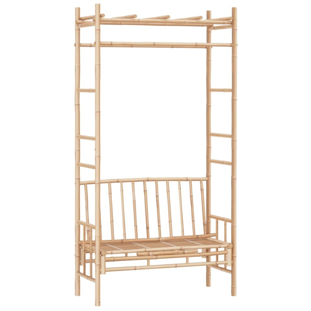 vidaXL Bancă de grădină cu pergolă, 116 cm, bambus
