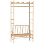vidaXL Bancă de grădină cu pergolă, 116 cm, bambus vidaXL Bancă de grădină cu pergolă, 116 cm, bambus