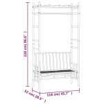 vidaXL Bancă de grădină cu pergolă, 116 cm, bambus vidaXL Bancă de grădină cu pergolă, 116 cm, bambus