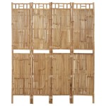 vidaXL Paravan de cameră cu 4 panouri, 160 x 180 cm, bambus vidaXL Paravan de cameră cu 4 panouri, 160 x 180 cm, bambus