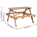 vidaXL Masă de picnic, 115x115x81 cm, bambus