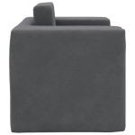 vidaXL Canapea extensibilă pentru copii, antracit, pluș moale