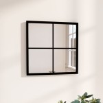 vidaXL Oglindă de perete, negru, 40x40 cm, metal vidaXL Oglindă de perete, negru, 40x40 cm, metal