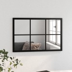 vidaXL Oglindă de perete, negru, 60x40 cm, metal vidaXL Oglindă de perete, negru, 60x40 cm, metal