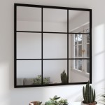vidaXL Oglindă de perete, negru, 60x60 cm, metal vidaXL Oglindă de perete, negru, 60x60 cm, metal