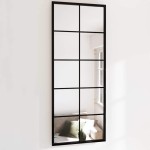 vidaXL Oglindă de perete, negru, 100x40 cm, metal vidaXL Oglindă de perete, negru, 100x40 cm, metal