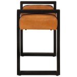 vidaXL Bancă, negru și maro, 110 cm, piele naturală de capră vidaXL Bancă, negru și maro, 110 cm, piele naturală de capră