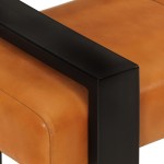vidaXL Bancă, negru și maro, 110 cm, piele naturală de capră vidaXL Bancă, negru și maro, 110 cm, piele naturală de capră