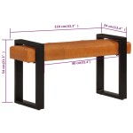 vidaXL Bancă, negru și maro, 110 cm, piele naturală de capră vidaXL Bancă, negru și maro, 110 cm, piele naturală de capră