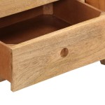 vidaXL Bancă Bok maro, 107 cm, piele naturală capră / lemn masiv mango