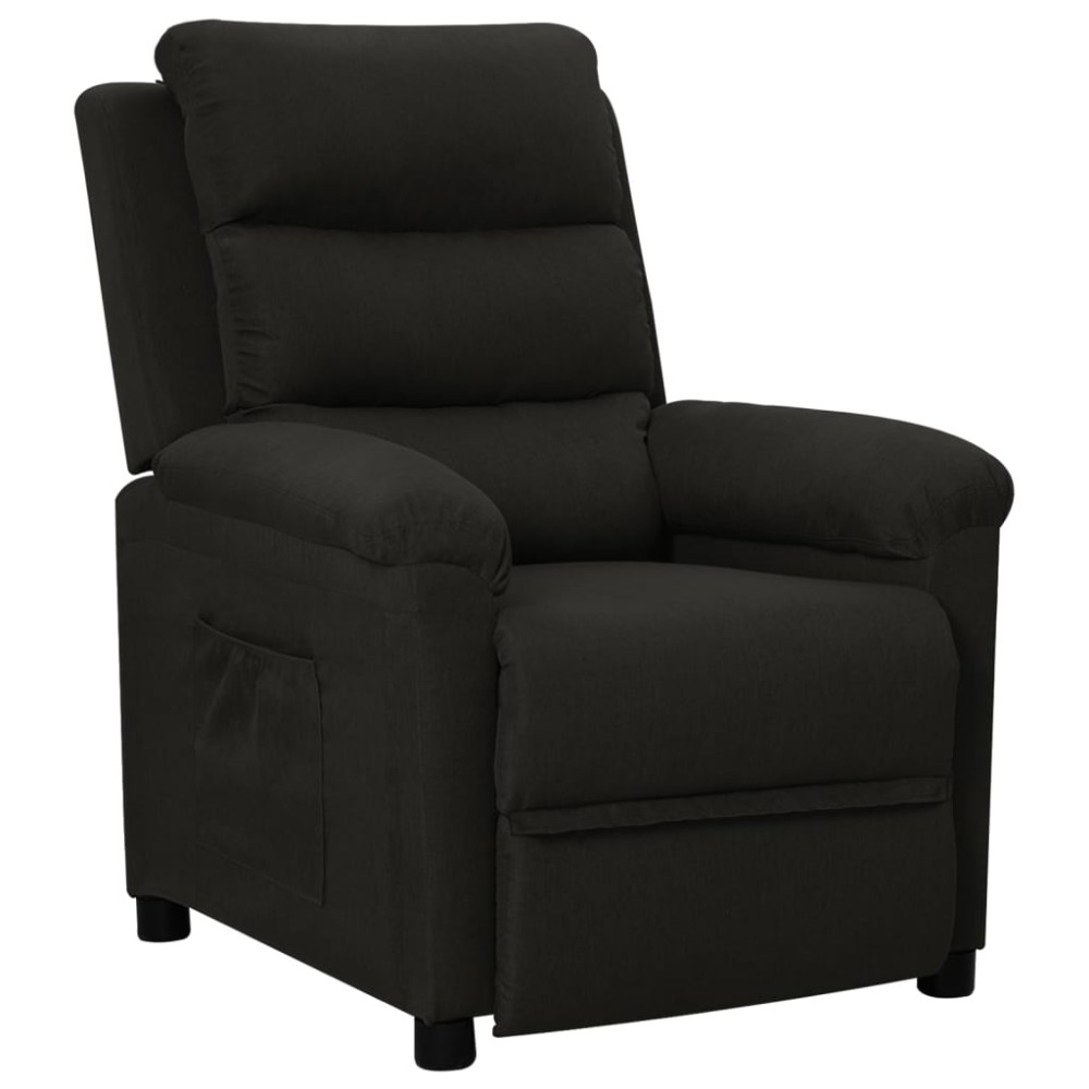 vidaXL Fotoliu rabatabil, negru, material textil