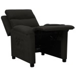 vidaXL Fotoliu rabatabil, negru, material textil vidaXL Fotoliu rabatabil, negru, material textil