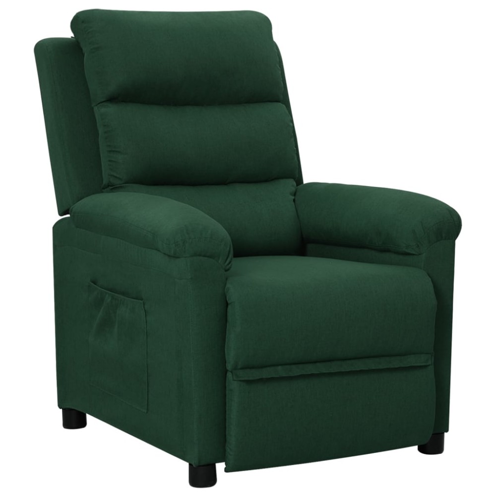 vidaXL Fotoliu rabatabil, verde închis, material textil