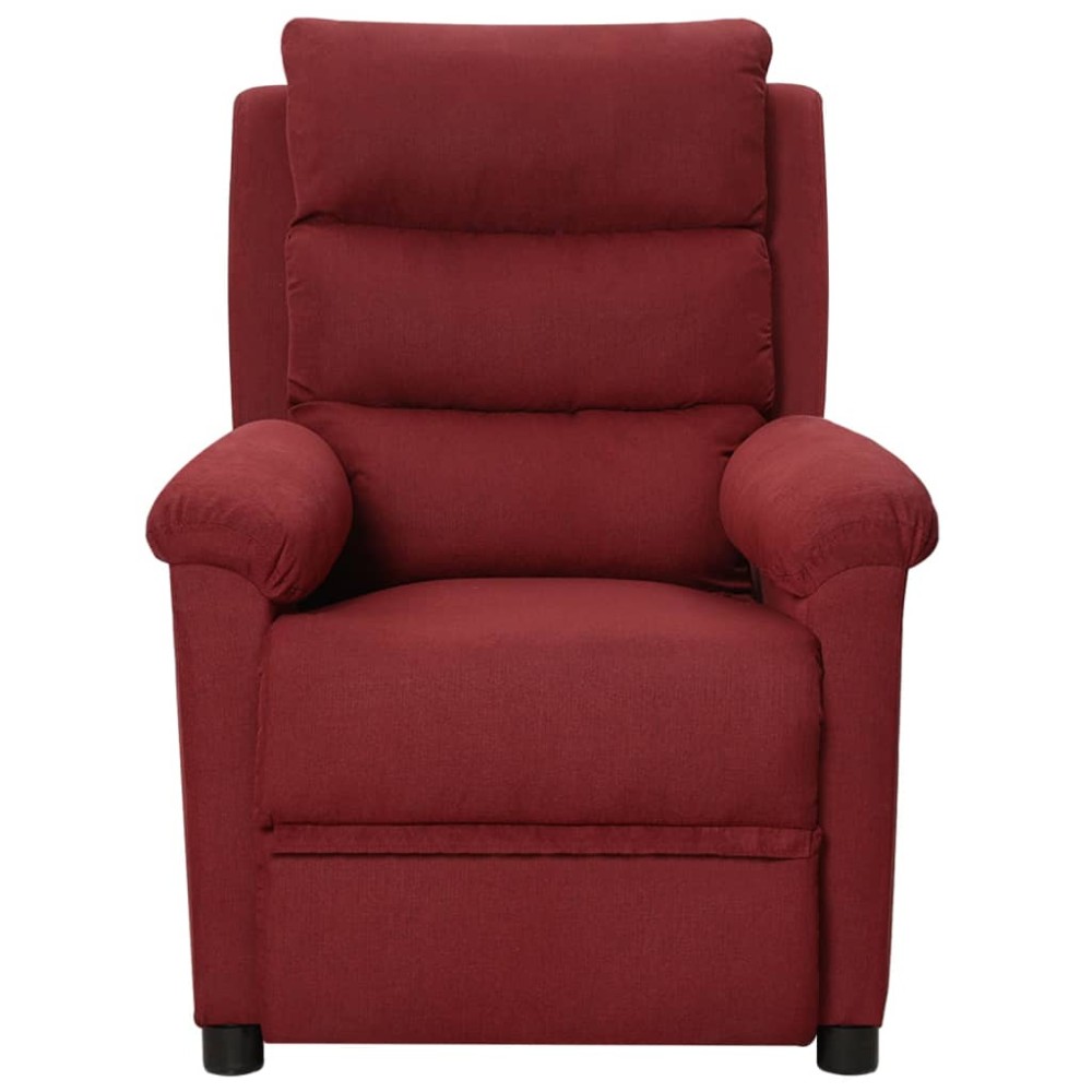 vidaXL Fotoliu de masaj, roșu vin, material textil