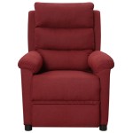 vidaXL Fotoliu de masaj, roșu vin, material textil
