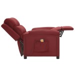vidaXL Fotoliu de masaj, roșu vin, material textil