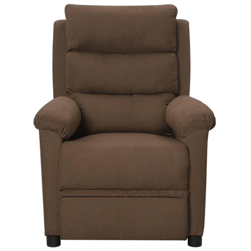 vidaXL Fotoliu de masaj, maro, material textil
