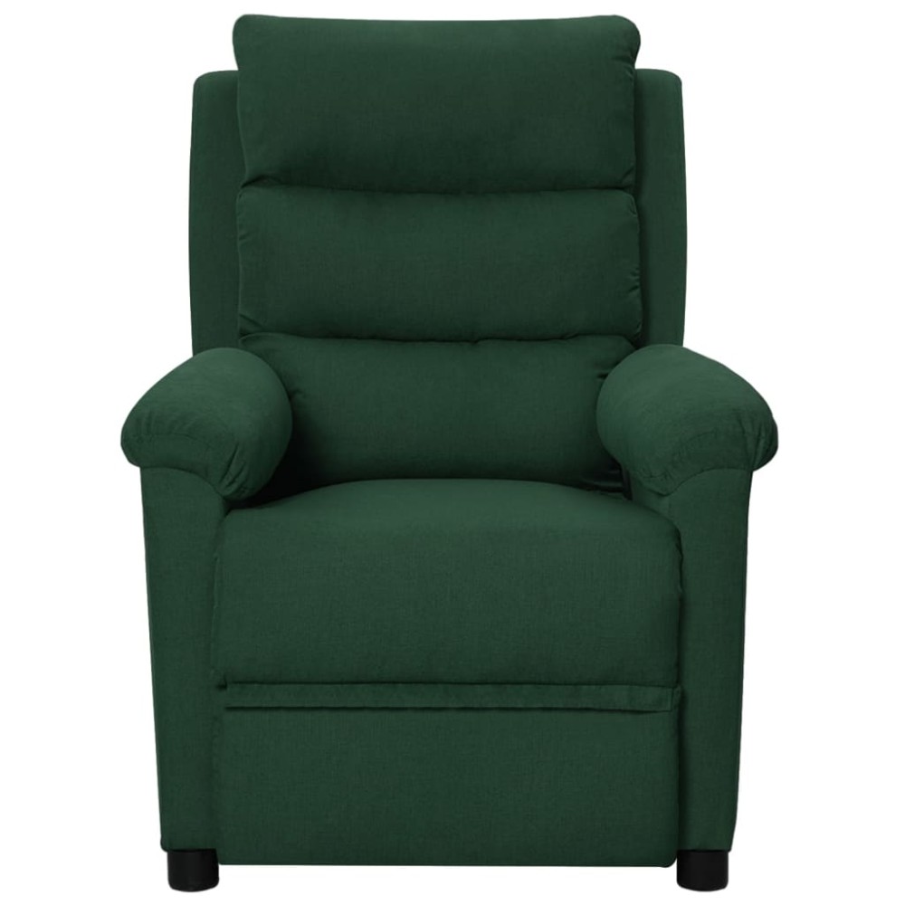 vidaXL Fotoliu de masaj, verde închis, material textil