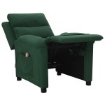 vidaXL Fotoliu de masaj, verde închis, material textil