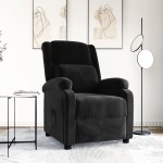 vidaXL Fotoliu rabatabil, negru, catifea vidaXL Fotoliu rabatabil, negru, catifea