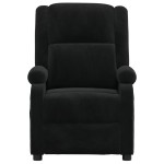 vidaXL Fotoliu rabatabil, negru, catifea vidaXL Fotoliu rabatabil, negru, catifea