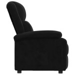 vidaXL Fotoliu rabatabil, negru, catifea vidaXL Fotoliu rabatabil, negru, catifea