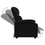 vidaXL Fotoliu rabatabil, negru, catifea vidaXL Fotoliu rabatabil, negru, catifea