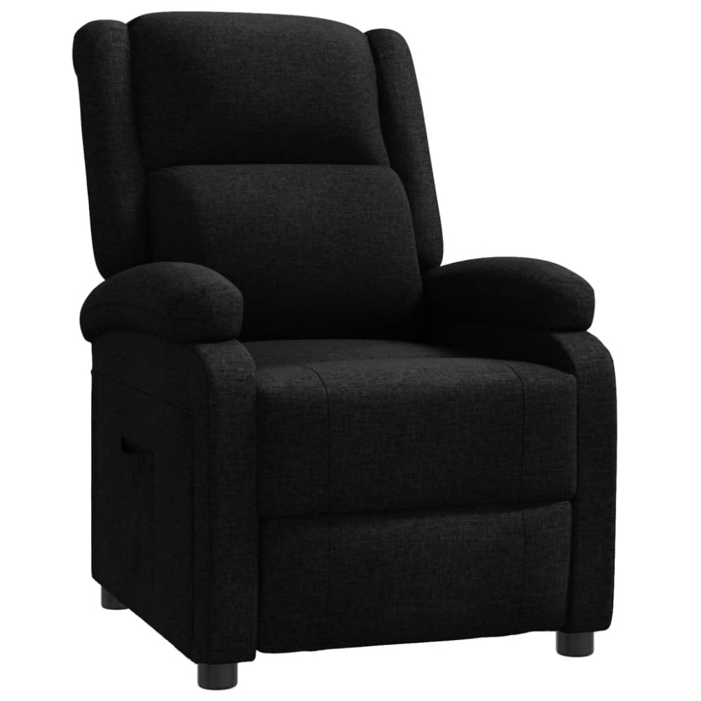 vidaXL Fotoliu rabatabil, negru, material textil
