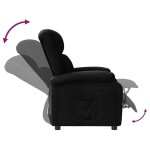 vidaXL Fotoliu rabatabil, negru, material textil vidaXL Fotoliu rabatabil, negru, material textil