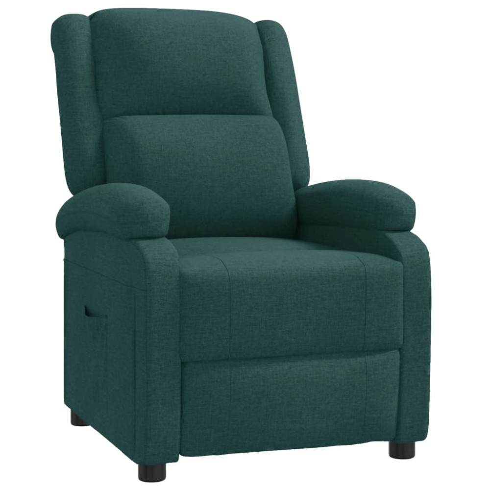 vidaXL Fotoliu rabatabil, verde închis, material textil