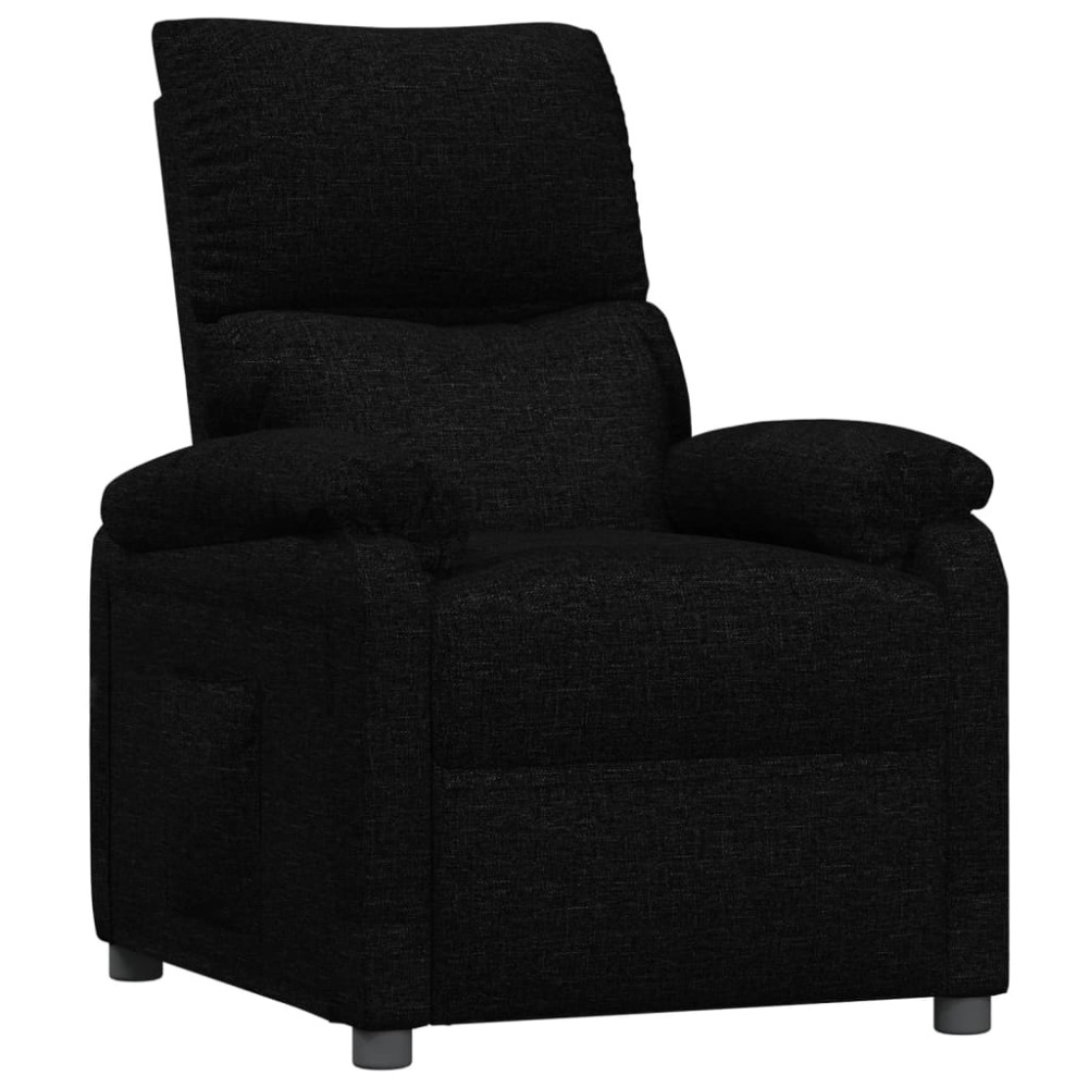 vidaXL Fotoliu rabatabil, negru, material textil