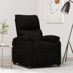 vidaXL Fotoliu rabatabil, negru, material textil vidaXL Fotoliu rabatabil, negru, material textil