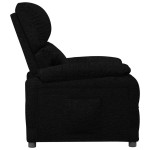 vidaXL Fotoliu rabatabil, negru, material textil vidaXL Fotoliu rabatabil, negru, material textil