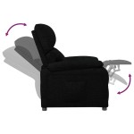 vidaXL Fotoliu rabatabil, negru, material textil vidaXL Fotoliu rabatabil, negru, material textil