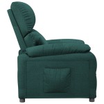 vidaXL Fotoliu rabatabil, verde închis, material textil vidaXL Fotoliu rabatabil, verde închis, material textil