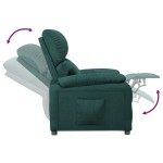 vidaXL Fotoliu rabatabil, verde închis, material textil vidaXL Fotoliu rabatabil, verde închis, material textil