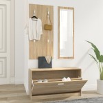 vidaXL Set pantofar 3 în 1, stejar sonoma, lemn prelucrat vidaXL Set pantofar 3 în 1, stejar sonoma, lemn prelucrat