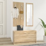 vidaXL Set pantofar 3 în 1, stejar sonoma, lemn prelucrat vidaXL Set pantofar 3 în 1, stejar sonoma, lemn prelucrat