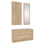 vidaXL Set pantofar 3 în 1, stejar sonoma, lemn prelucrat vidaXL Set pantofar 3 în 1, stejar sonoma, lemn prelucrat