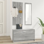 vidaXL Set pantofar 3 în 1, gri sonoma, lemn prelucrat vidaXL Set pantofar 3 în 1, gri sonoma, lemn prelucrat