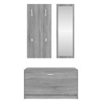 vidaXL Set pantofar 3 în 1, gri sonoma, lemn prelucrat vidaXL Set pantofar 3 în 1, gri sonoma, lemn prelucrat
