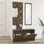 vidaXL Set pantofar 3 în 1, stejar maro, lemn prelucrat vidaXL Set pantofar 3 în 1, stejar maro, lemn prelucrat