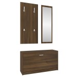 vidaXL Set pantofar 3 în 1, stejar maro, lemn prelucrat vidaXL Set pantofar 3 în 1, stejar maro, lemn prelucrat