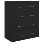 vidaXL Servantă cu 4 sertare, negru, 60x30,5x71 cm