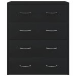 vidaXL Servantă cu 4 sertare, negru, 60x30,5x71 cm