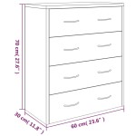 vidaXL Servantă cu 4 sertare, gri beton, 60x30,5x71 cm vidaXL Servantă cu 4 sertare, gri beton, 60x30,5x71 cm