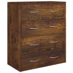 vidaXL Servantă cu 4 sertare, stejar fumuriu, 60x30,5x71 cm vidaXL Servantă cu 4 sertare, stejar fumuriu, 60x30,5x71 cm