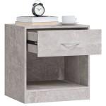 vidaXL Noptiere cu sertar, 2 buc., gri beton